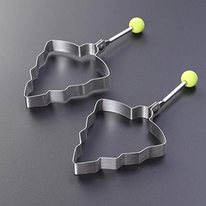 TOPBATHY Christmas 2 Pcs Stainless Steel Omelette Egg Frying Mold Fried Egg Shaper Pancake Mould Diy Kitchen Cooking Tools Christmas Tree - Image 5