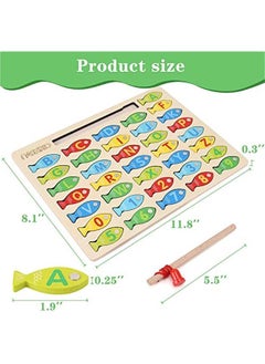 Arabest Wooden Magnetic Fishing Game Toy for Toddlers: Educational Alphabet Counting Puzzle with Numbers & Letters for Preschool Learning Kids 3-5 Years Old  - Image 4