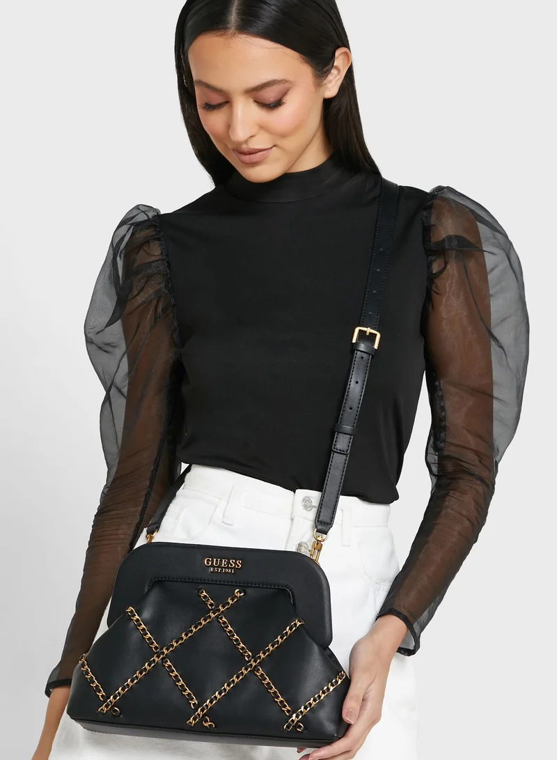 GUESS Abey Frame Clutch Bag