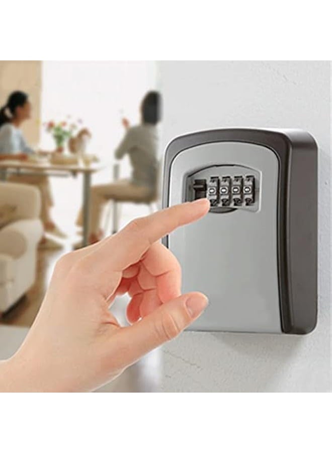 Aluminum Alloy Wall Mount Key Box 4-Digit Combination Password House Keys Storage Box Safe Box - Image 2