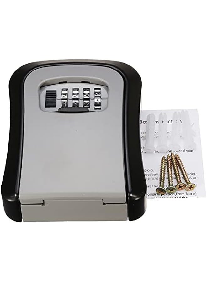 Aluminum Alloy Wall Mount Key Box 4-Digit Combination Password House Keys Storage Box Safe Box - Image 4