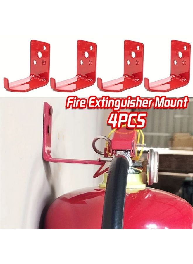 4pcs Heavy Duty Metal Fire Extinguisher Brackets Adjustable Mounting Holder - Image 1