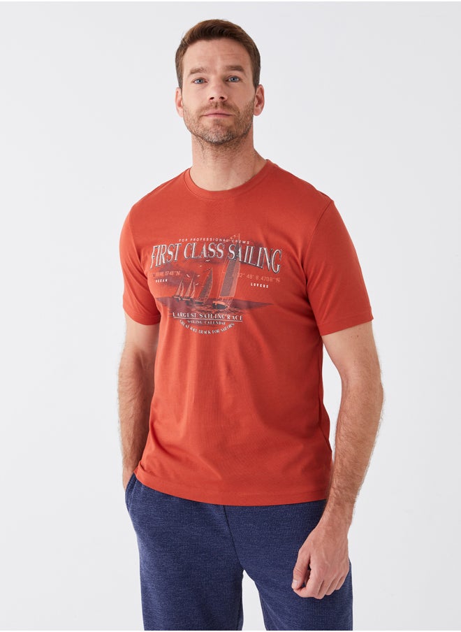 LC WAIKIKI Crew Neck Short Sleeve Printed Combed Cotton Men's T-shirt  - Image 1