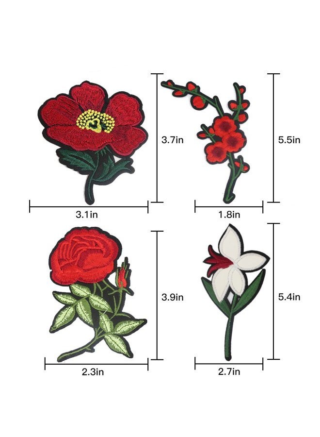 Sorrento Crafts 24pcs Rose Flower Embroidered Fabric Iron-on or Sew-on Patch Badges (Mixed Colors Set 12) - Image 4