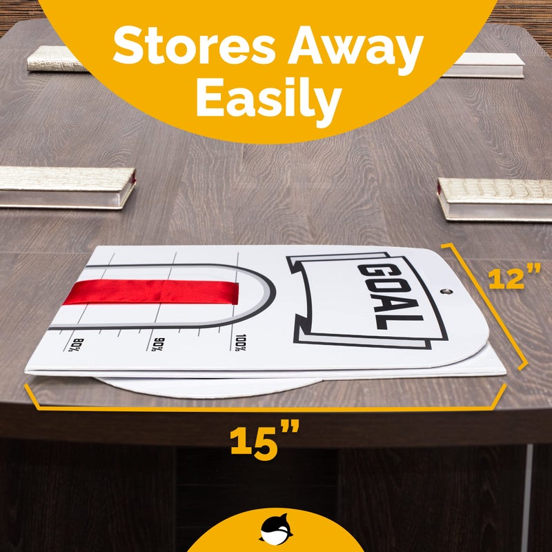 ORCA Fundraising Thermometer Chart Goal Tracker | Dry Erase Goal Setting Wall Mounted Thermometer | Giant Sales Goal Board with Pull-Through Ribbon Progress Tracker (46” x 12”) by ORCA - Image 5