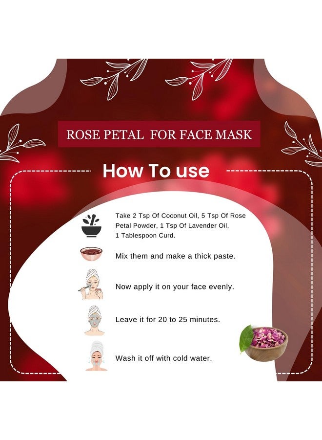 BrijBooti بتلات الورد المجففة الصالحة للأكل من بيرجو ماهافير - جلاب باتي للوجه والجسم والشعر، شاي أعشاب 200 غرام - Image 5