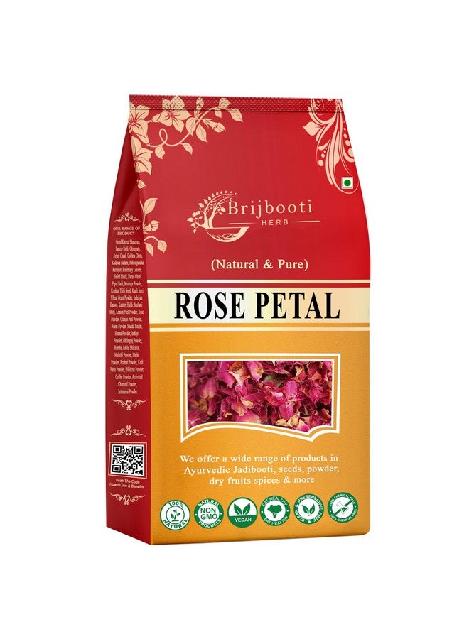 BrijBooti بتلات الورد المجففة الصالحة للأكل من بيرجو ماهافير - جلاب باتي للوجه والجسم والشعر، شاي أعشاب 200 غرام - Image 1