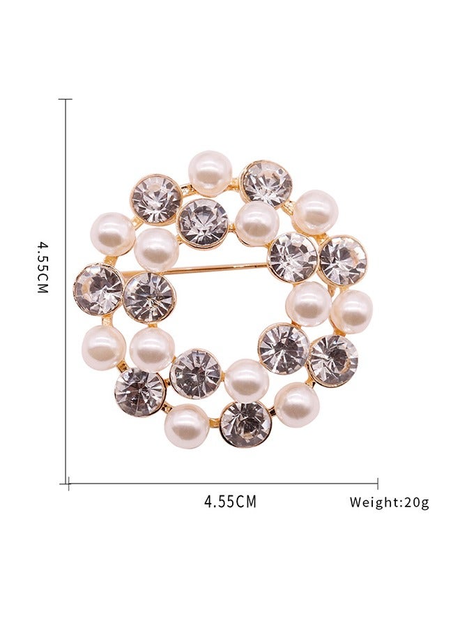 عصري إكليل حجر الراين / اللؤلؤ المقلد مع الذهب هدب بروش - Image 5