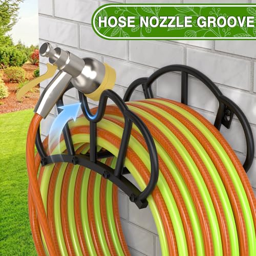 Qatsrin Super Stable Garden Hose Holder Wall Mount, Heavy Duty Water Hose holder Hanger Holds 125-Feet Hose, Metal Hose Storage Reel Rack Organizer for Outside Yard Lawn - Image 4