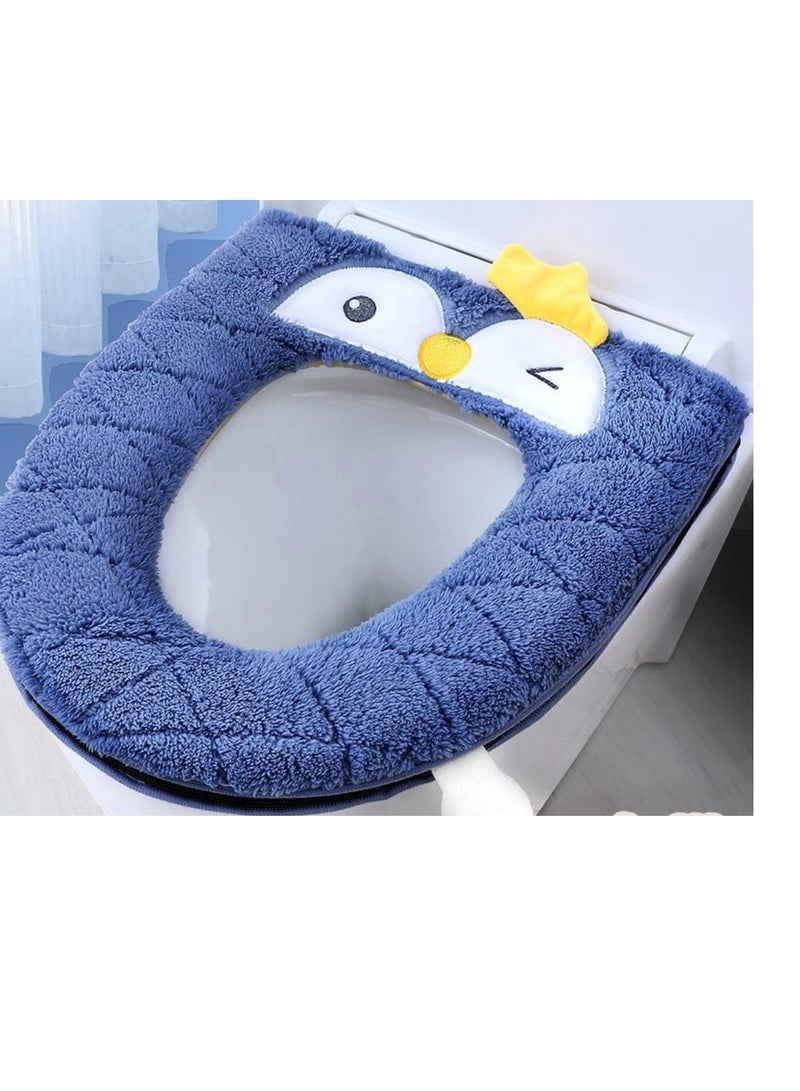 A.M Bathroom Thicken Toilet Seat Cover Cushion Pads, Soft Pink Rabbit Warm Toilet Seat Covers Bathroom Toilet Seat Cover Mat Universal.winter washable thick waterproof zipper style net celebrity toilet seat cover - Image 1
