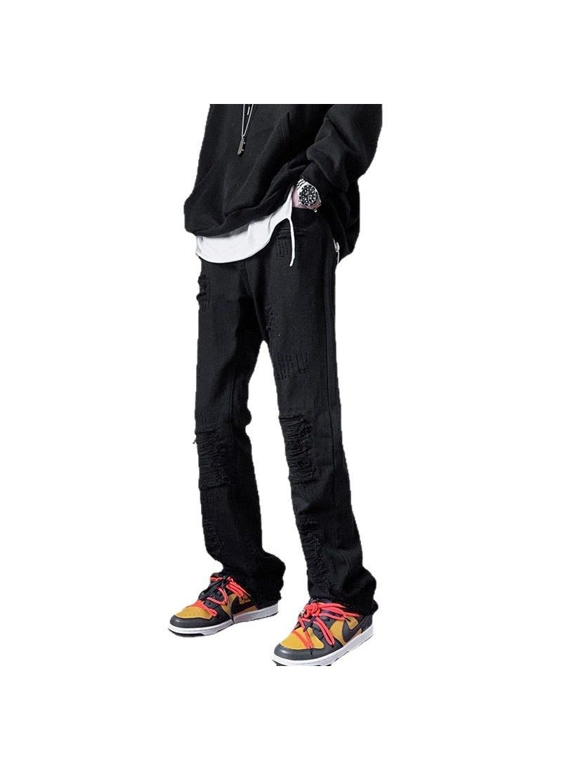 Generic - White Ripped Jeans Mens Slim Straight-Fit White - Image 1