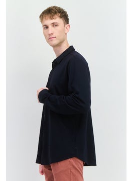 Threadbare Men Regular Fit Plain Long Sleeves Casual Shirt, Navy Blue  - Image 2