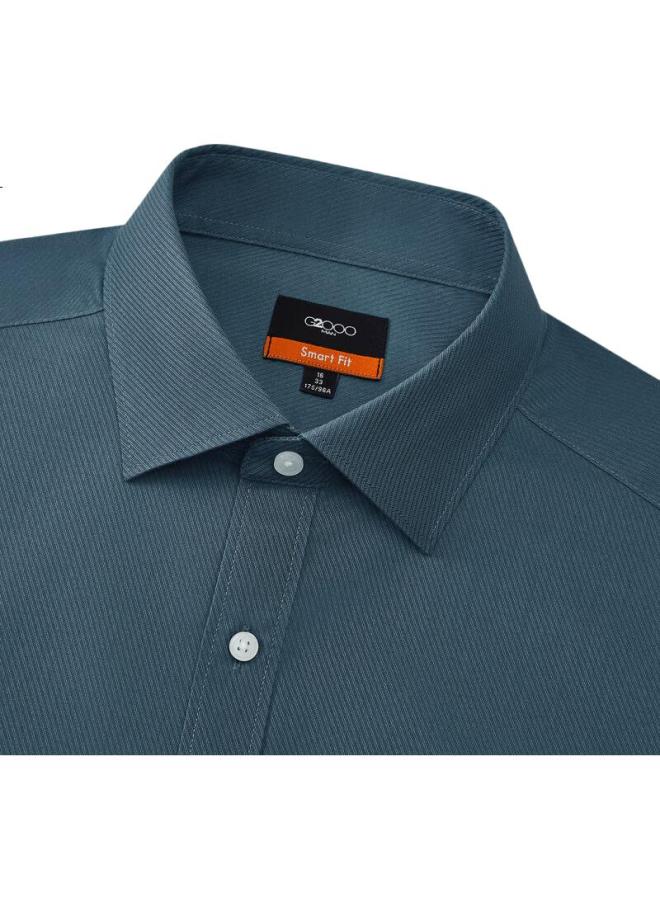 G2000 قميص طويل الأكمام مريح من قطن مزيج بنفس نمط G2000 باللون الأزرق النيلي S/03 - Image 1