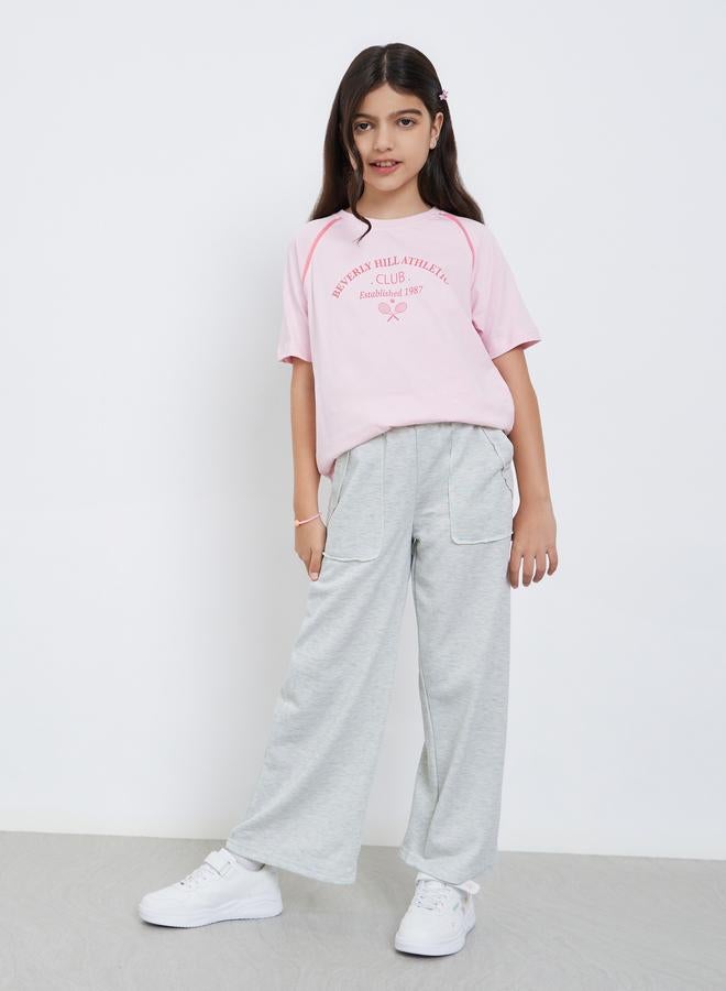 ستايلي تيشيرت بياقة دائرية وأكمام ريجلان - Image 2