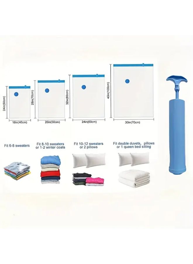 2 Extra Large Vacuum Storage Bags with Hand Pump Space Saving Clothes Bedding Organizer - Image 1