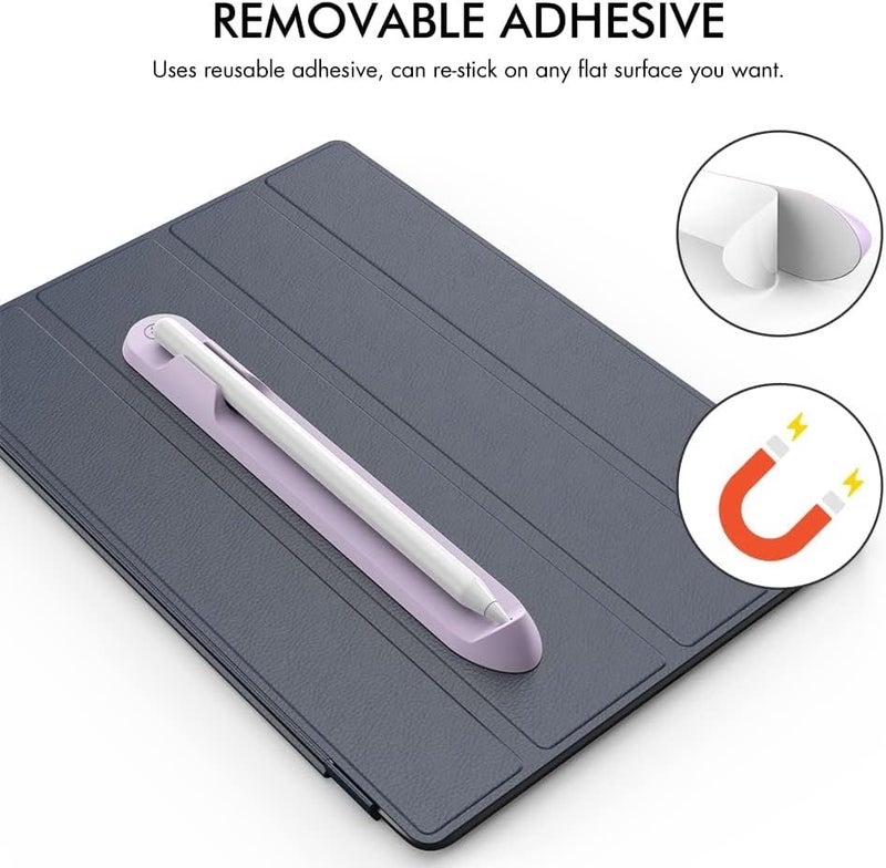 KASTWAVE Magnetic iPencil Holder for Apple Pencil, Pro, 1st/2nd Gen [Strong Adhesive] Sticker for iPad Pen & Stylus, Accessories for iPad Stylus Pens (Lavender) - Image 2