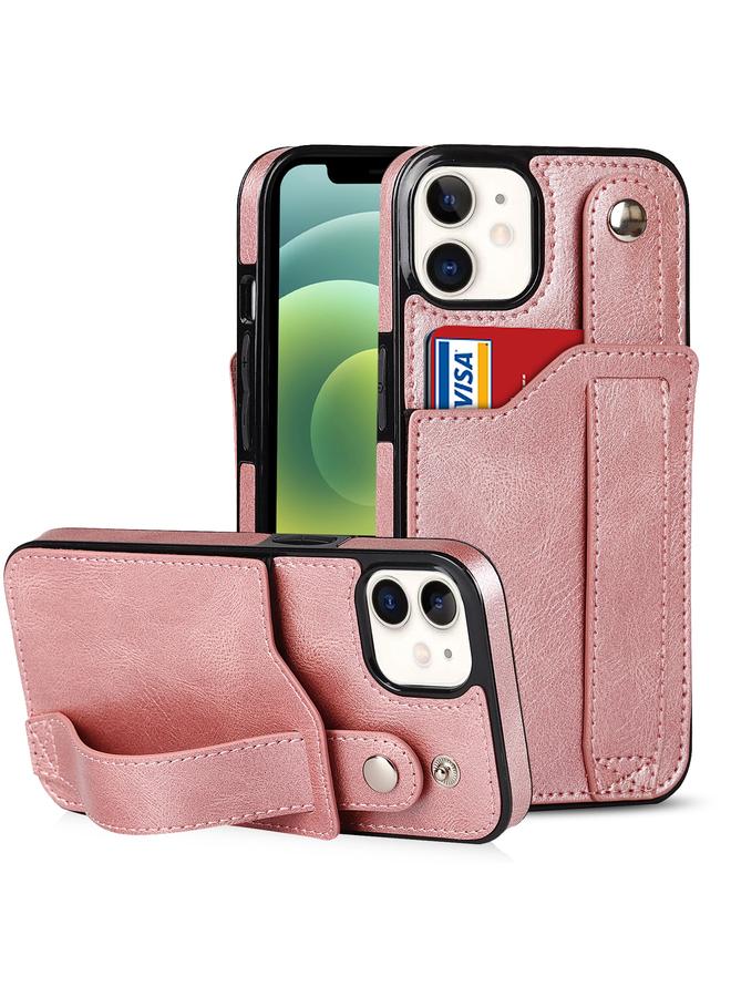 Zaboon Case For iPhone 12 mini Crazy Horse Texture Shockproof TPU + PU Leather Case with Card Slot & Wrist Strap Holder - Image 1