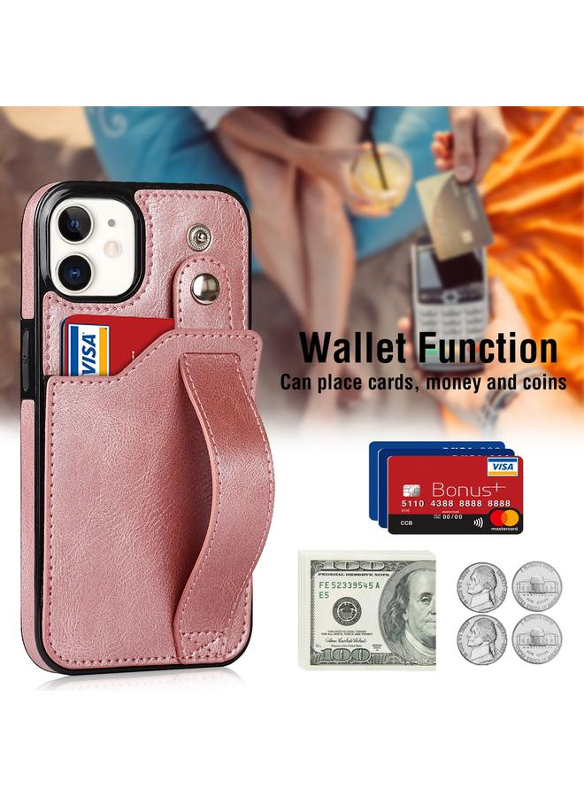 Zaboon Case For iPhone 12 mini Crazy Horse Texture Shockproof TPU + PU Leather Case with Card Slot & Wrist Strap Holder - Image 3