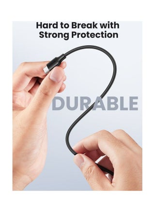 كيبل USB C الى USB C بقدرة 60 واط بطول 1 متر، PD 3.0 3 امبير، كيبل شحن سريع متوافق مع ماك بوك برو 2022، ايباد برو 2022، سامسونج جالكسي S23/22/Z فولد/سلسلة ايفون 15، جوجل بكسل 7/6A، PS5، سويتش، الخ أسود - view 5