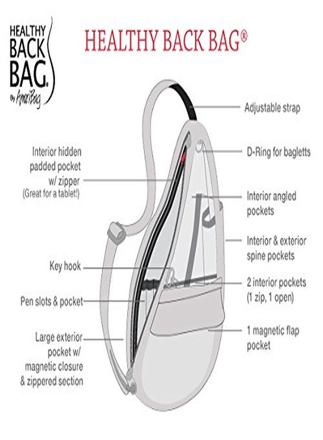 AmeriBag 15" Nylon Healthy Back Bag Ergonomic Crossbody Sling for Everyday Use, Travel & Walking Comfort (Blue Night) - Image 5