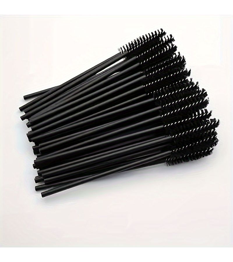 Disposable Eyelash Brushes Set Of 25 With Hollow Handles For Lash Extensions Eyebrow Styling And Travel Beauty In Pink - Image 1
