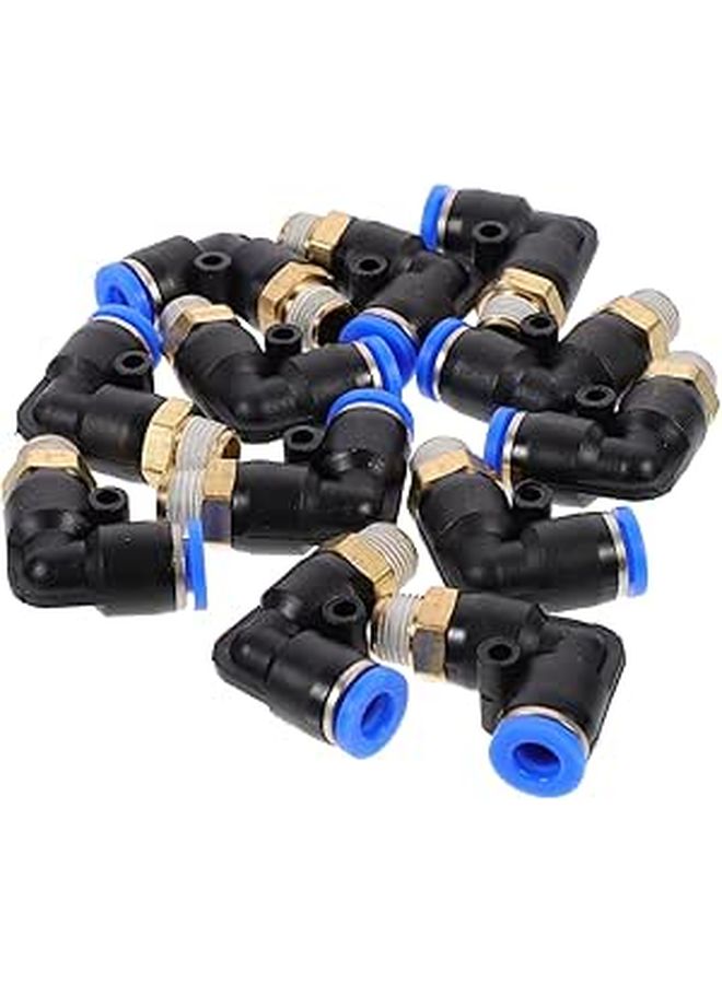 12 Pcs Quick Connect Air Fittings Right Angle Pneumatic Joint Standard Thread Durable For Home Use 1 4 Inch - Image 1