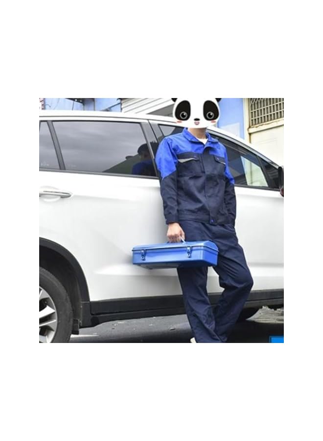 PROMASS promass Thickened Iron Case Metal Tool Box, Large Capacity Portable Toolbox with Lock, Hip Roof Portable Steel Tool Box for Repair Tools Hardware  - Image 3