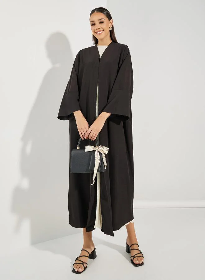 ستايلي Textured Abaya with Button Closure