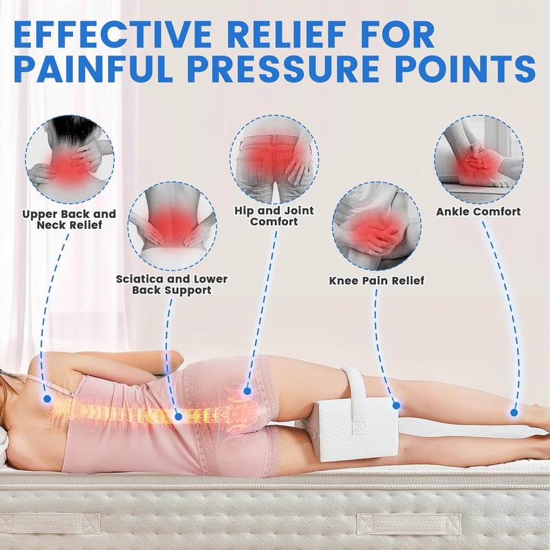UJPFEO Knee Pillow for Side Sleepers, Leg Pillow Relief for Sciatica, Back, HIPS, Knees, Joints Between Legs Adults | Knee Surgery Gifts - Image 5