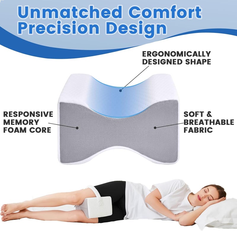 UJPFEO Knee Pillow for Side Sleepers, Leg Pillow Relief for Sciatica, Back, HIPS, Knees, Joints Between Legs Adults | Knee Surgery Gifts - Image 3