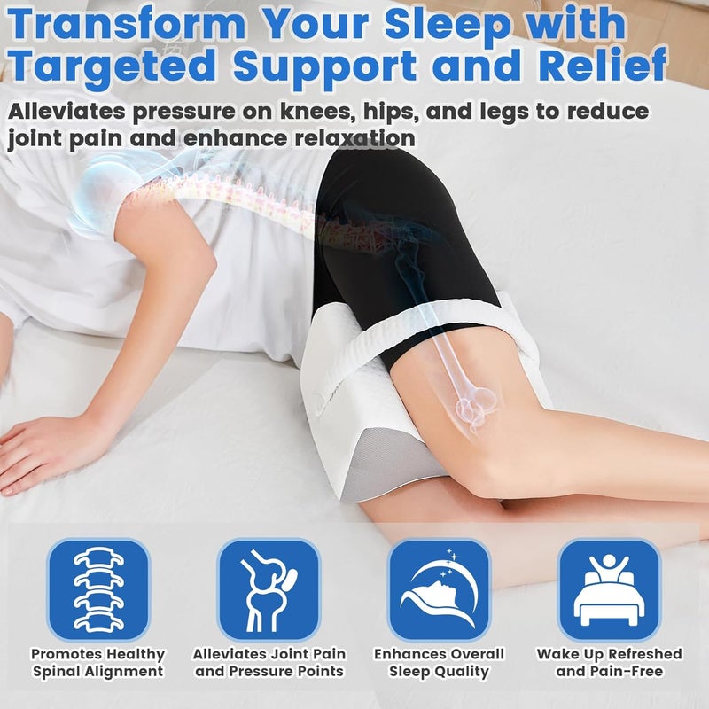 UJPFEO Knee Pillow for Side Sleepers, Leg Pillow Relief for Sciatica, Back, HIPS, Knees, Joints Between Legs Adults | Knee Surgery Gifts - Image 4