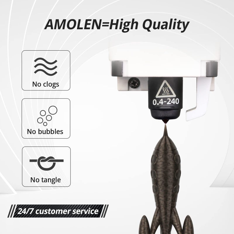 AMOLEN 3D Printer Filament, Shiny Glow in The Dark Filament Green Starry Sky, PLA Filament 1.75mm, Fit Most 3D FDM Printers, 1kg(2.2lbs) Spool - Image 4