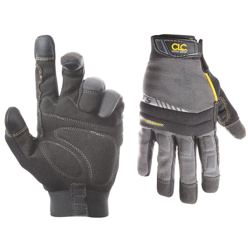 Custom Leathercraft Custom Leathercraft125M Handyman Flex Grip Work Gloves, Shrink Resistant, Improved Dexterity, Tough, Stretchable, Excellent Grip 