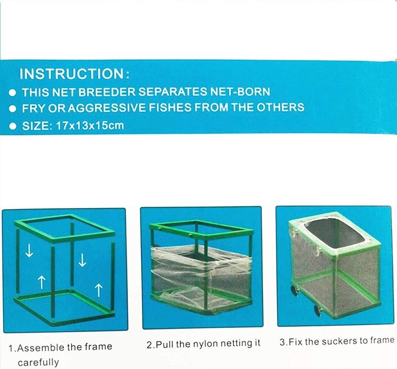 COMOK Fish Hatchery Breeder Box Aquarium Separation Net Nylon Incubator Mesh Fish Breeding Tanks Isolation Box Green Square - Image 5