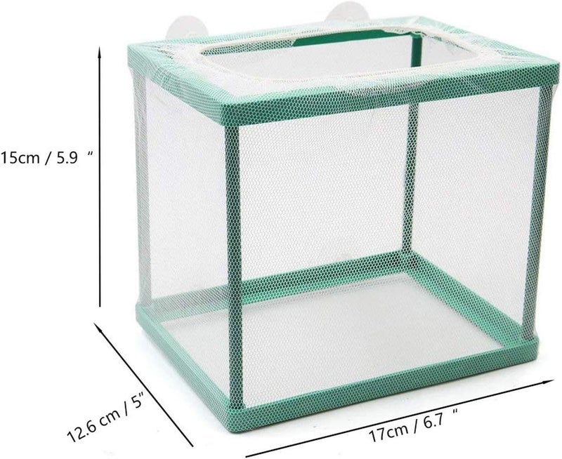 COMOK Fish Hatchery Breeder Box Aquarium Separation Net Nylon Incubator Mesh Fish Breeding Tanks Isolation Box Green Square - Image 2