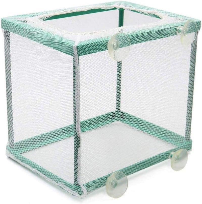 COMOK Fish Hatchery Breeder Box Aquarium Separation Net Nylon Incubator Mesh Fish Breeding Tanks Isolation Box Green Square - Image 3
