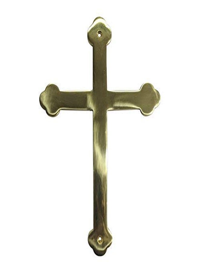 Adonai Hardware Cross Brass Door Sign - Polish Lacquered - Image 1