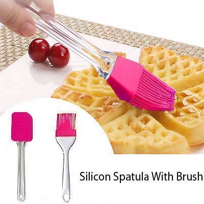 2V BROTHERS 2V BROTHERS Silicone Spatula and Pastry Brush Set Special for Cake Mixer Grilling Tandoor Cooking Baking Glazing BBQ Oil Brush for Cooking Silicon Oil Brush for Kitchen Use Set of 1  - Image 2