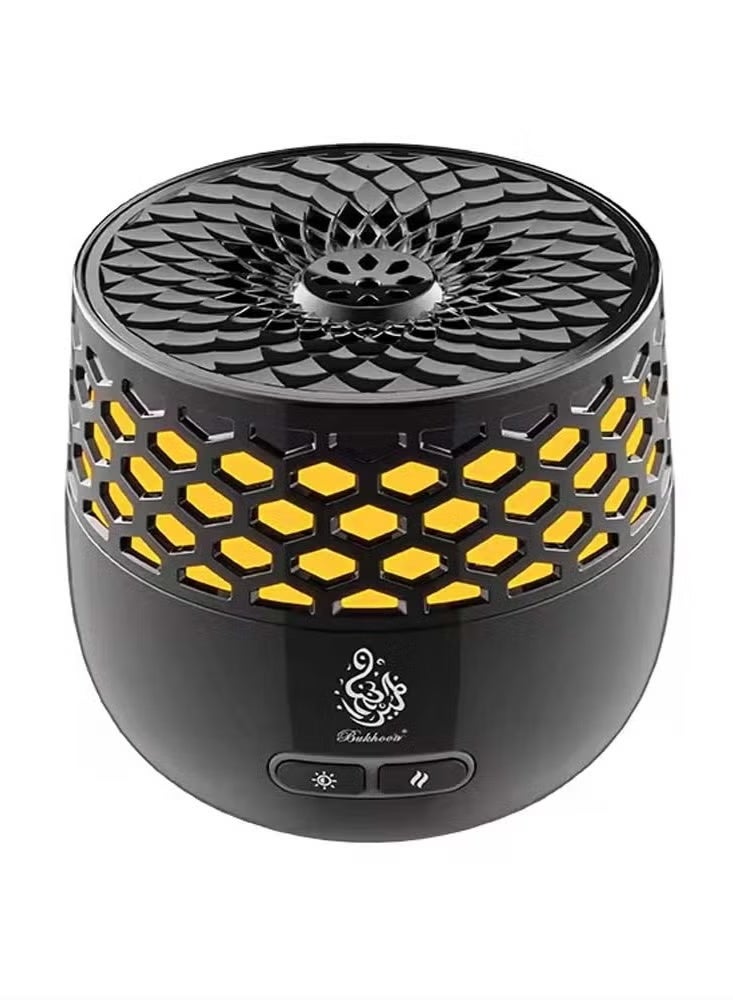 بخون مبخرة إلكترونية أنيقة قابلة لإعادة الشحن عبر USB - مبخرة عربية محمولة للمنزل والمكتب والسيارة والسفر | تصميم أسود أنيق، مثالية للإهداء - Image 3