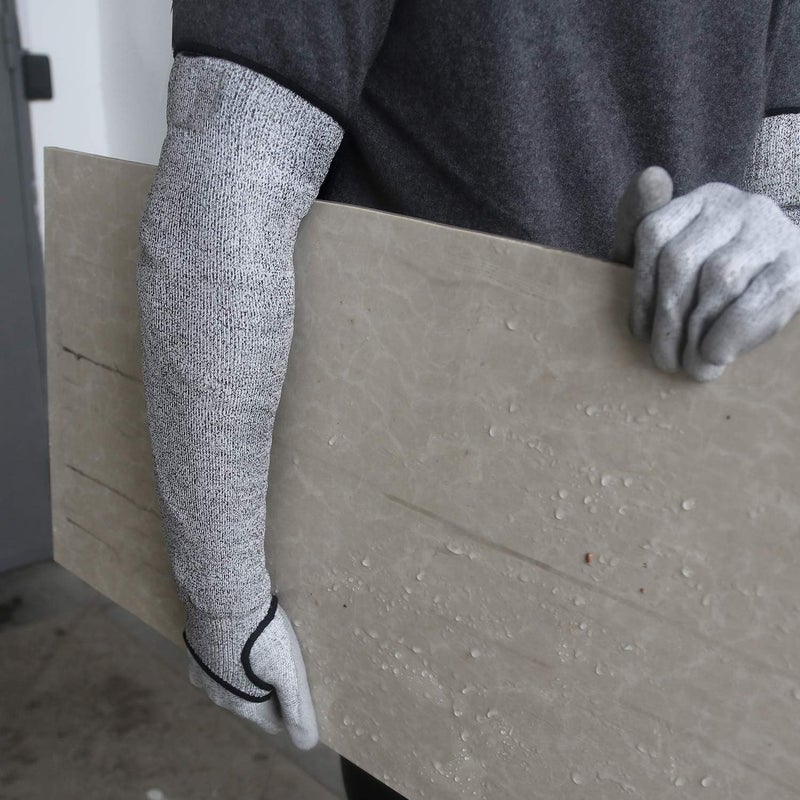 CAWANFLY Protective Arm Sleeves, Level 5 Protection Cut Resistant Sleeves with Thumb Hole (Grey) - Image 5