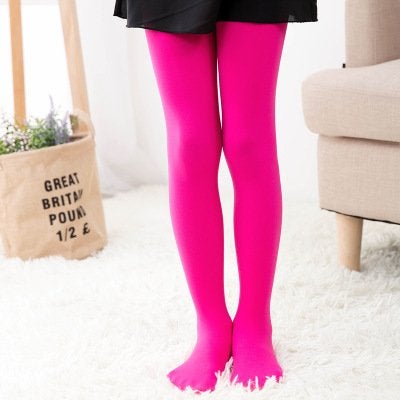 CHUNG Girls Light Weight High Stretchy Footed Legging Lights Students Ballet Bottom, Bright Pink, 2-3Y - Image 3