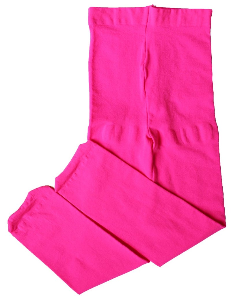 CHUNG Girls Light Weight High Stretchy Footed Legging Lights Students Ballet Bottom, Bright Pink, 2-3Y - Image 5