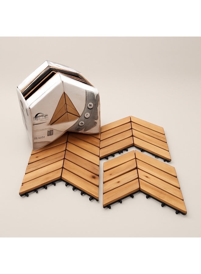 Family Ship Outdoor Wood Tiles - Triangular Wood Flooring 30*30cm 12 Pieces - Image 1