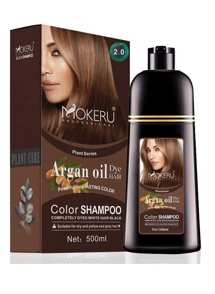 موكيرو شامبو تلوين الشعر بزيت الأرغان (أسود طبيعي 2.0) 500 مل - Image 1