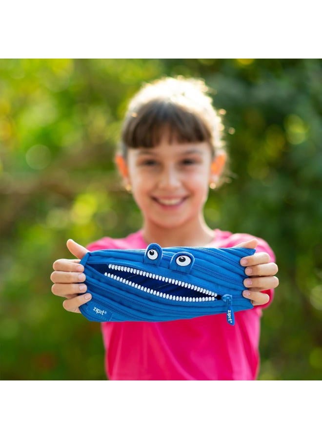 ZIPIT Monster Pencil Case for Boys | Pencil Pouch for School, College and Office | Pencil Bag for Kids (Blue) - Image 5