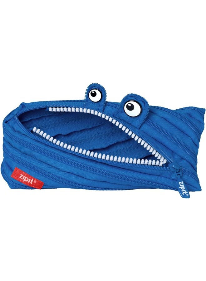 ZIPIT Monster Pencil Case for Boys | Pencil Pouch for School, College and Office | Pencil Bag for Kids (Blue) - Image 1