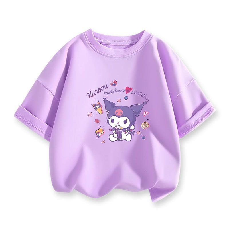Coolometi Children'S Short-Sleeved Girls' Summer Printed T-Shirt New Children'S Yugui Dog Half-Sleeved Shirt Fashion - Image 3