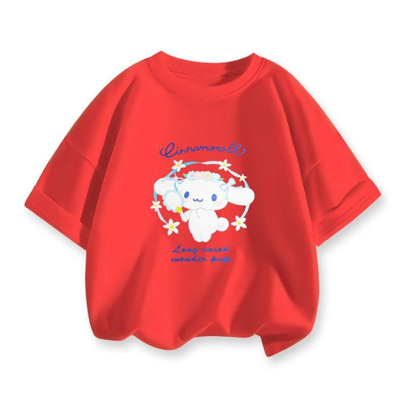 Coolometi Children'S Short-Sleeved Girls' Summer Printed T-Shirt New Children'S Yugui Dog Half-Sleeved Shirt Fashion - Image 1