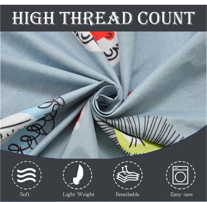 Filymore Lion Double bedsheet for Girls Kid bedsheet for Queen Size Bed 240 TC Microfiber Soft Cartoon bedcover for Kids Room (90x90 Inches)(Dark Grey) - Image 4