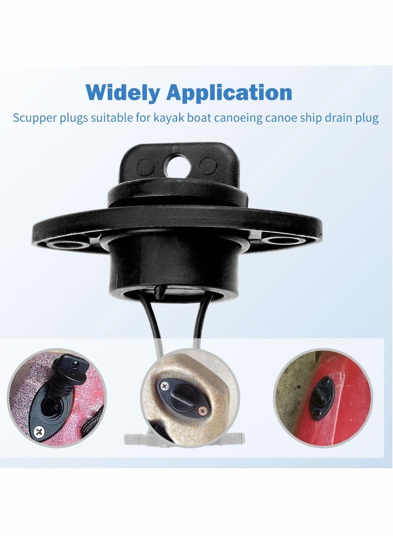 Y&D Drain Plug Kit Boat Scupper Plugs Thread Bung for Kayak Canoe with Screws Hardware and 2 Set Black - Image 5